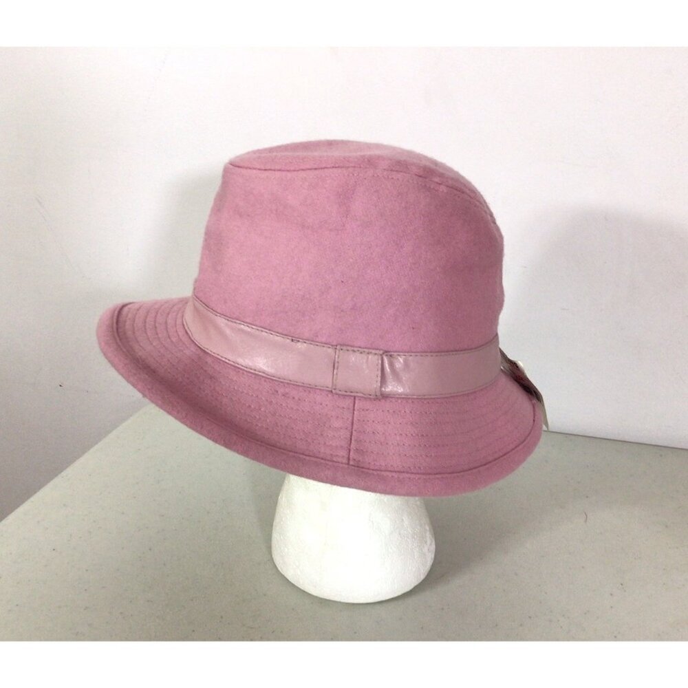 Wilson Leather Pink Wool Bucket Hat Womens S/M New